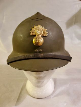 Wwii French Adrian M26 Helmet W/ Liner Could Be Fantasy