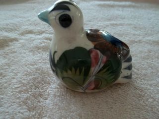 Vintage Signed MEXICO,  Ceramic/Pottery Bird,  Hand painted 2
