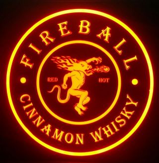 Fireball Whisky Led Sign Personalized,  Home Bar Pub Sign,  Lighted Sign,  Man Cave