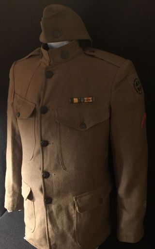 Wwi M1917 Spec 1285 Em Uniform; 130th Mg Bn,  70th Infantry Brigade; Missouri