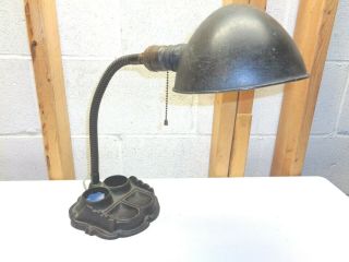 Vintage Cast Iron Base Gooseneck Industrial Desk Lamp