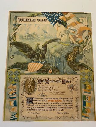 Ww1 Certificate For Enlistment Into Us Signal Corp 9/21/1917