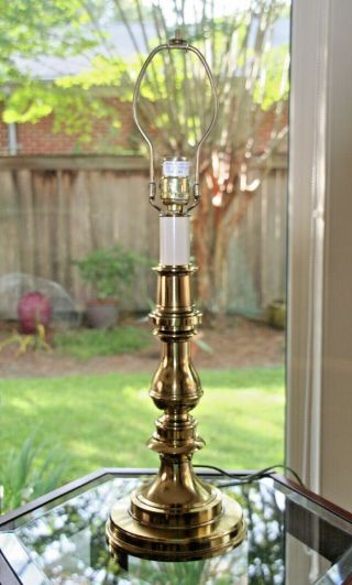 Vintage Stiffel Northbrook Brass Table Lamp 3 - Way Switch Model No.  1336