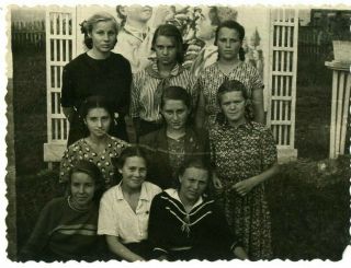 1950s Pioneer Camp School Girls Note Propaganda Poster Russian Vintage Photo