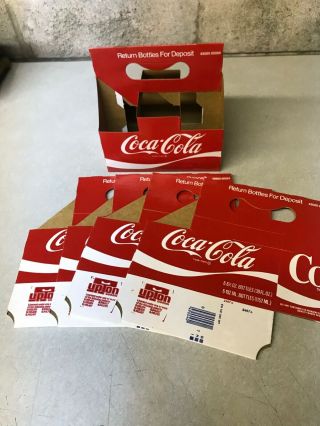 Nos Vintage Coca - Cola Cardboard Carriers For 6 - 6 1/2 Oz.  Bottles.