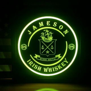 Jameson Irish Whiskey Led Sign Personalized,  Home Bar Pub Sign,  Lighted Sig