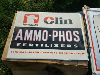 4 Nos Large Olin Farm Chemical Signs.  2 Of Each 18 " X24 "