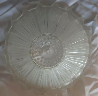 Vintage Glass Ceiling Light Fixture Cover / Shade - White / Clear -
