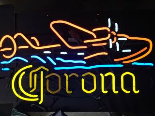 Corona Seaplane Neon Sign Vintage Wall Beer Bar Decor Lamp Man Cave