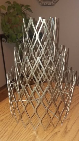 Atomic Mid Cen Mod Vintage Unique Lamp Shade Gold Metal 3 Tiers Cool