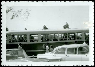 Vintage Photo African American Girls Load Onto Gray Lines Bus Outing 1950 