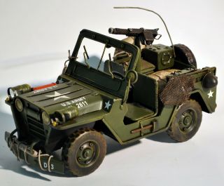 Vintage World War Ii Military Model Us Handmade Tin Metal Car Model Willys Jeep