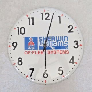 Sherwin Williams Paint Advertising Clock Oe Fleet Systems 12 Inch Round Face