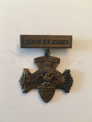Wwi Us St Joseph And Buchanan County Mo Ww1 Victory / Service Medal Badge