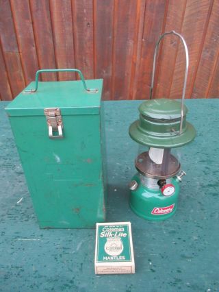 Vintage Coleman Lantern Green Canada Model 335 Dated 2 73 1973 With Tin Box