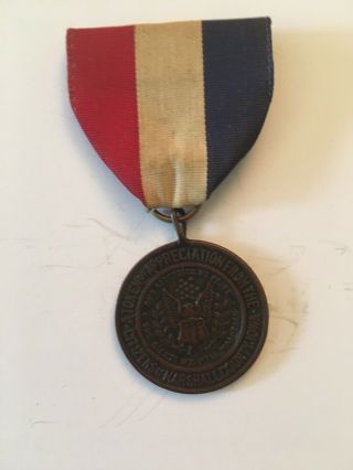 Wwi Us Marshall County Iowa Ww1 Victory Service Medal Badge Named Roy Mc Grew