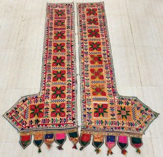 65 " X 26 " Handmade Mirror Embroidery Tribal Ethnic Wall Hanging Decor Tapestry