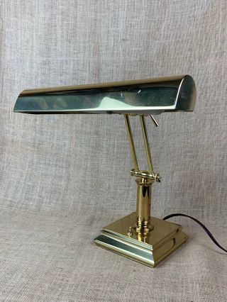 Large Brass Bankers Desk Lamp Double Adjustable Arm Piano Lamp