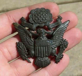 Ww1 Us Army Military Aef Officer Dress Hat Cap Badge Insignia
