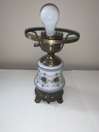 Vintage Quoizel Abigail Adams 3 - Way Table Lamp - Base Only - Blue Flowers