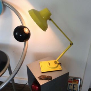 Vintage Yellow Tensor Desk Lamp,  Mid Century Modern,  Mod,  Pop.