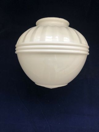 Vintage Milk Glass Light Globe Shade Ribbed Teardrop Shape