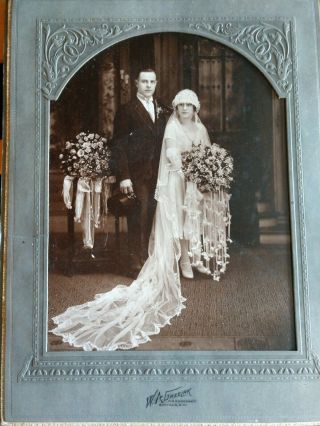 Vintage Antique Black And White Wedding Photo Old Buffalo Ny Fancy Dress