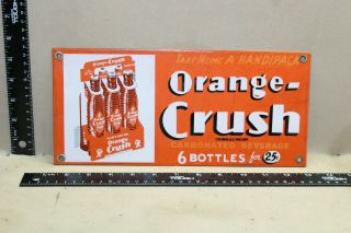 Drink Orange Crush In 6 Pack Bottle Porcelain Metal Sign General Store Service
