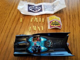 Vintage Corgi Toys Batmobile Logo Wheels With Batman And Robin Figures & Rockets