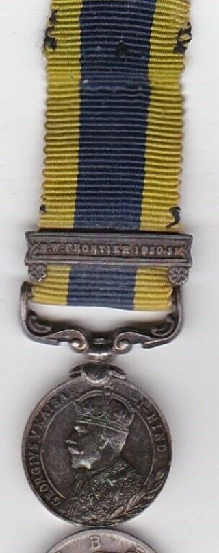 Miniature British Silver Wwi Era King George V India General Svc Medal 1930clasp