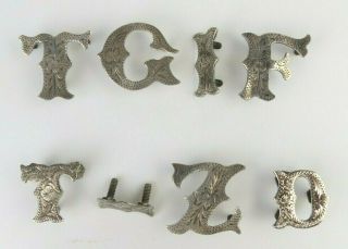 Vintage Sterling Silver Concho / Horse Tack Western Engraved Tgif 8 Letters