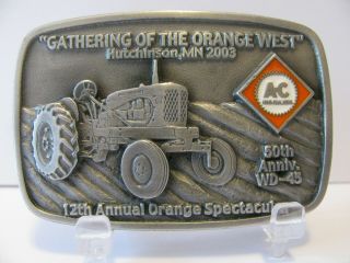 Allis Chalmers Wd45 Tractor Pewter Belt Buckle Ltd Ed Gathering Of Orange West