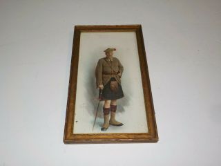 Ww 1 Scottish Military Soldier Picture Portrait In Frame 1918 Signed