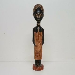 African Ghana Wooden Hand Carved Art Decor Woman 22 "