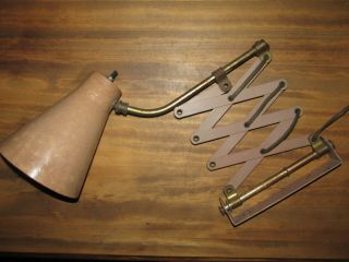 Vintage Mid Century Scissor Extension Lamp Fiberglass Shade Mcm Swing Folding