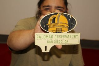 Palomar Observatory Car License Plate Topper Gas Oil Porcelain Metal Sign