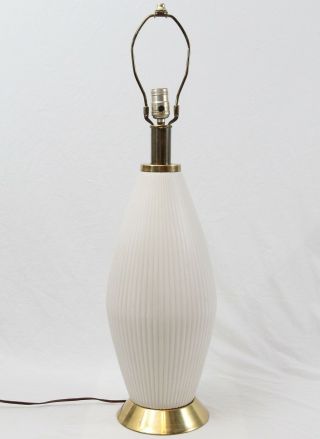 Danish Modern White Ceramic Table Lamp Vintage Mid Century Gerald Thurston Style