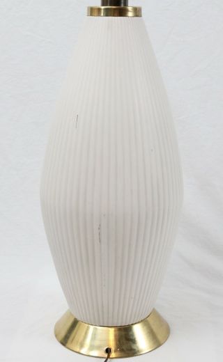 Danish Modern White Ceramic Table Lamp Vintage Mid Century Gerald Thurston Style 3