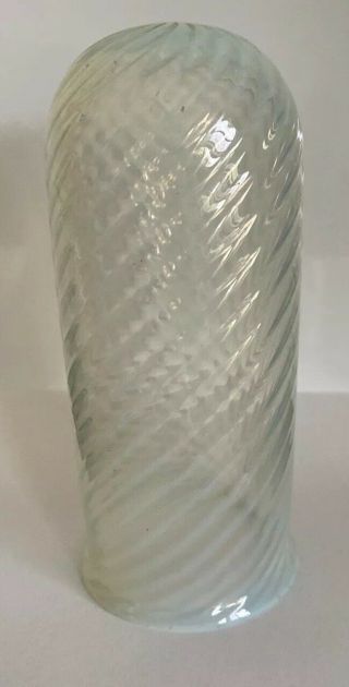 Antique Vintage Spiral Opalescent Swirl Glass Lamp Shade