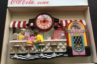Vintage Rare Coca Cola Soda Fountain Ice Cream Parlor Diner Wall Clock