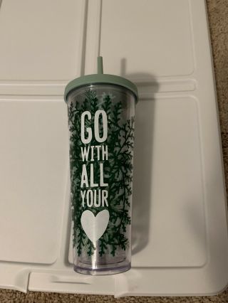24 Oz Starbucks “go With All Your ❤️heart” Cold Cup Tumbler