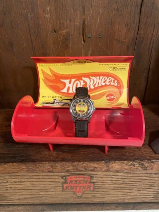 Hot Wheels Vintage 1970 Swiss Watch With Boss Hog Mustang Illustration In Case