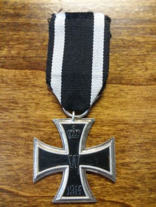 Ww1 German Iron Cross With Ribbon - 2nd Class Ek Ii 1914 - 1918 Marked