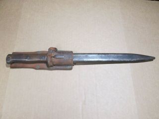 Ww1 German Mauser Bayonet With Leather Frog And Scabbard