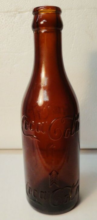 Amber Embossed In Script Arrow Straight Sided Coca Cola Bottle Knoxville Tenn