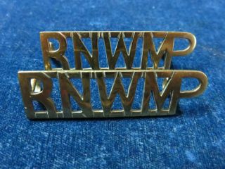 Rare Orig Pre Ww1 " Rnwmp " Metal Titles " M & P Joined "