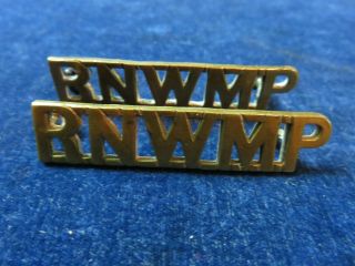 Rare Orig Pre Ww1 " Rnwmp " Metal Titles Royal North West Mounted Police