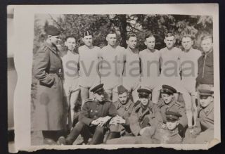 1950 Military Team Sport Army Handsome Men Trunks Muscle Bulge Soviet Vtg Photo
