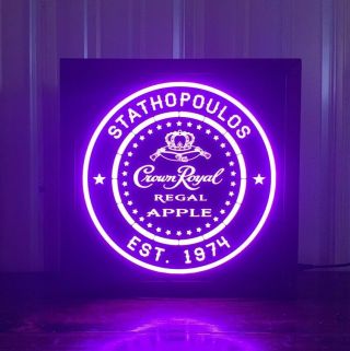Custom Crown Royal Apple Whisky Led Sign Personalized,  Home Bar Pub,  Lighted