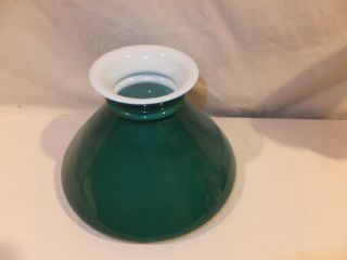 1870 - 1890 Green Cased Glass Student Oil Lamp Shade W&w Wild And Wessel